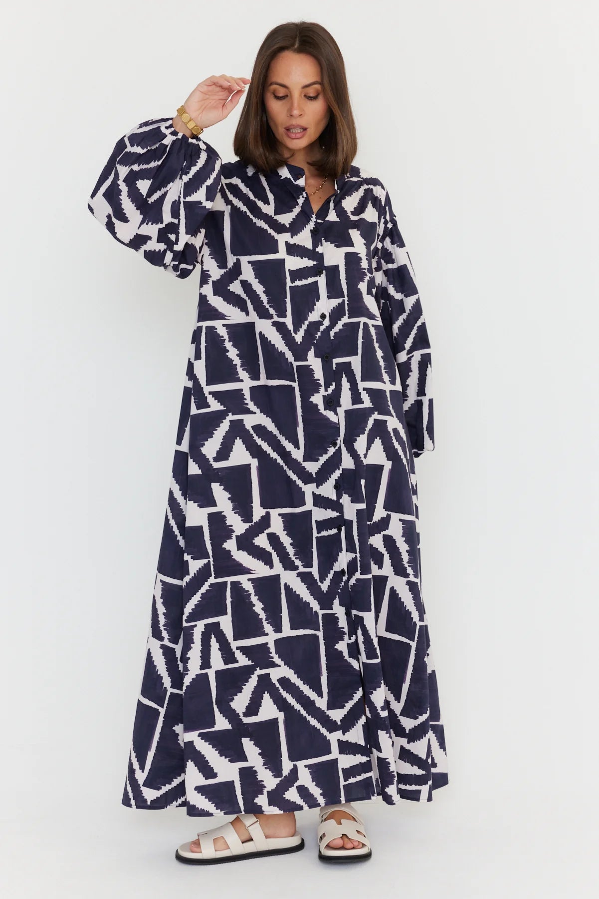 Alexandra - Jack Navy Geo Print Dress