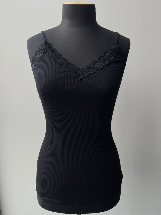 EGi Collections - V Neck Lace Trim Cami