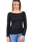 EGi Collections - Modal Cashmere Long Sleeve Wide Neck Top