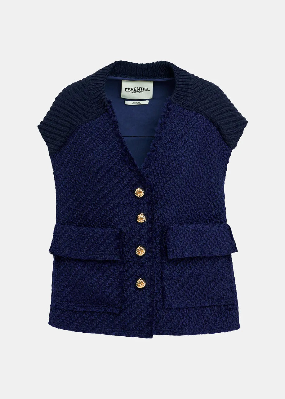 Essentiel Antwerp - Geologic Sleeveless Knitted Jacket