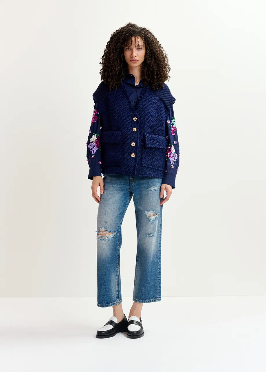 Essentiel Antwerp - Geologic Sleeveless Knitted Jacket