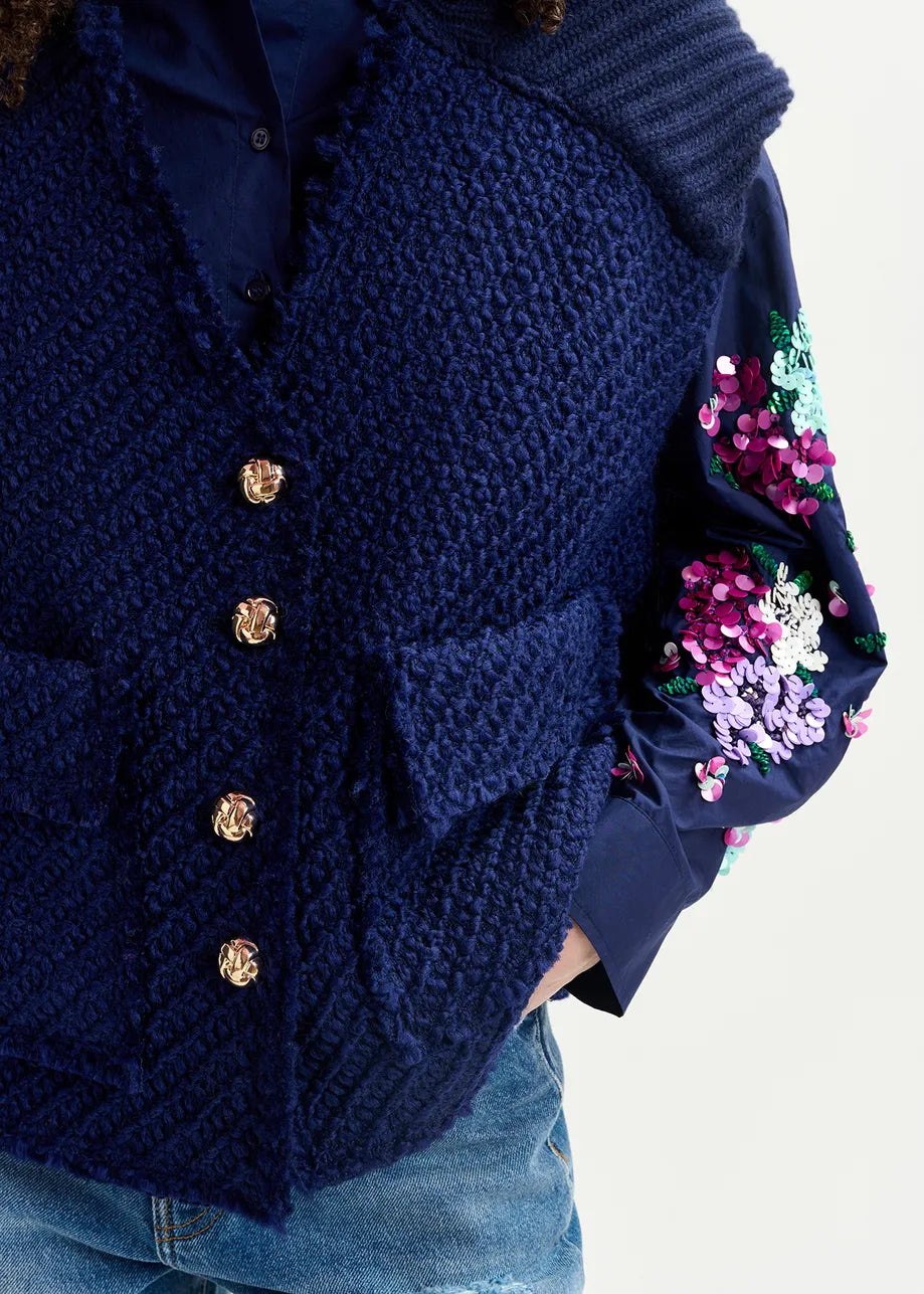 Essentiel Antwerp - Geologic Sleeveless Knitted Jacket