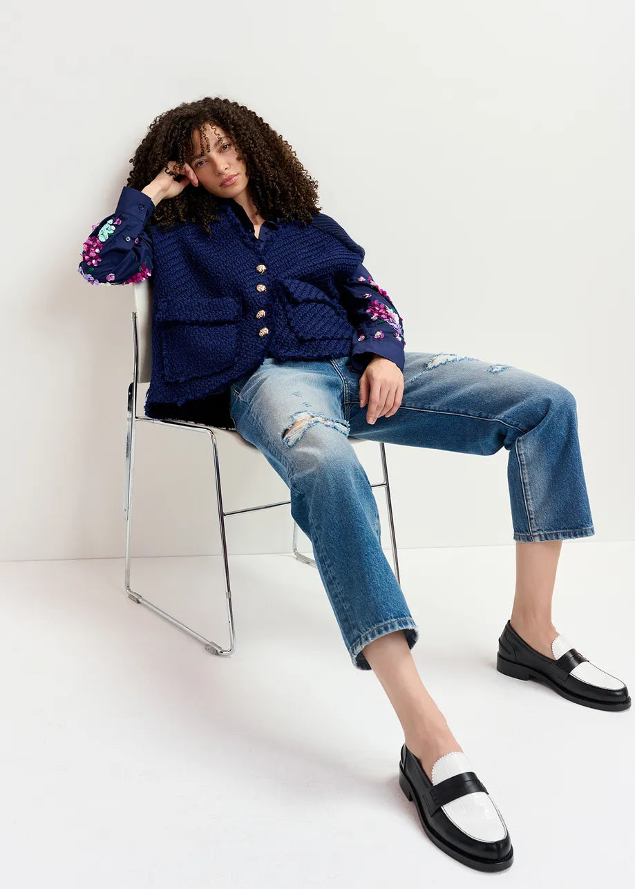Essentiel Antwerp - Geologic Sleeveless Knitted Jacket
