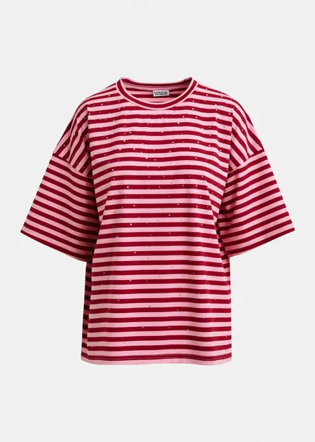 Essentiel Antwerp - Joste Rhinestone Striped T-Shirt