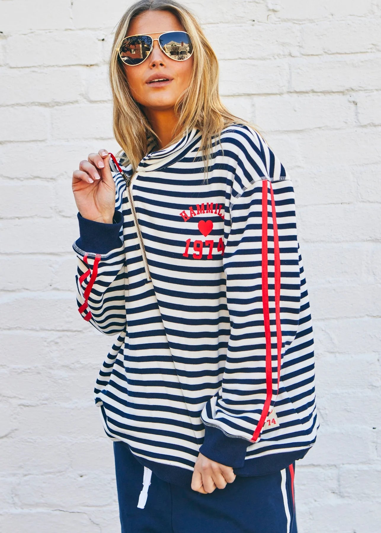 Hammill & Co - Stripe 1/2 Zip Sweat