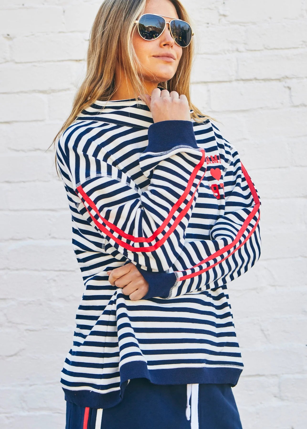 Hammill & Co - Stripe 1/2 Zip Sweat