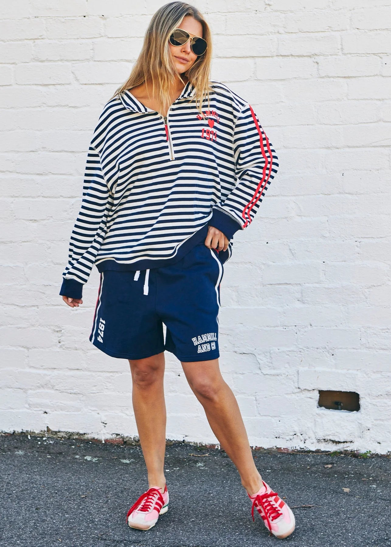 Hammill & Co - Stripe 1/2 Zip Sweat