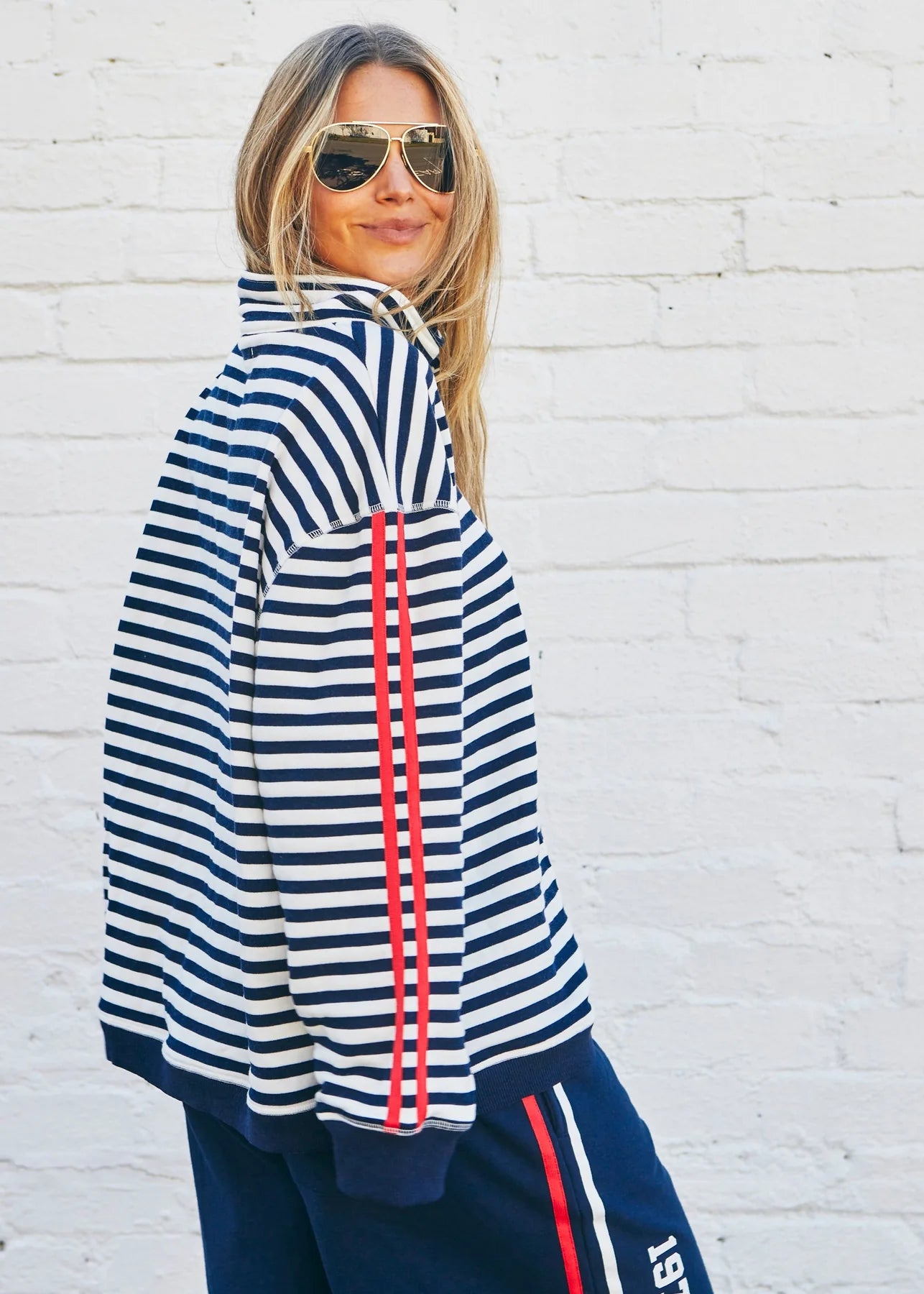 Hammill & Co - Stripe 1/2 Zip Sweat