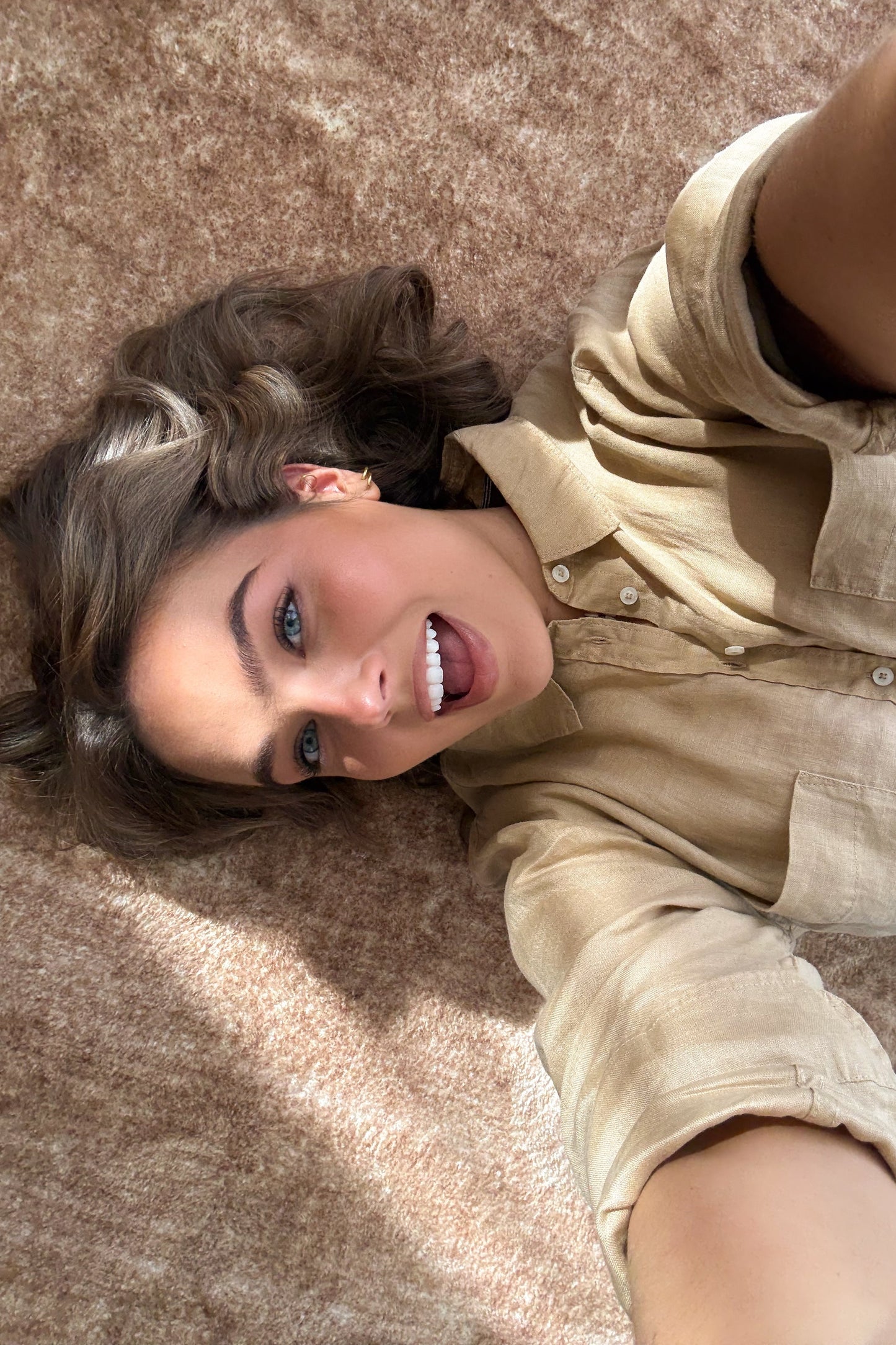 Hut - Boyfriend Linen Shirt Tan
