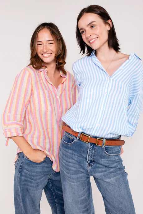 Hut - Boyfriend Red Yarn Dye Stripe Shirt