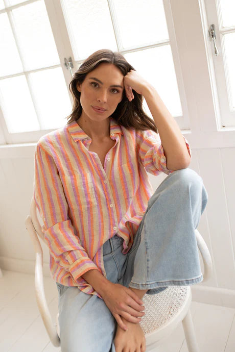 Hut - Boyfriend Groove Stripe Shirt