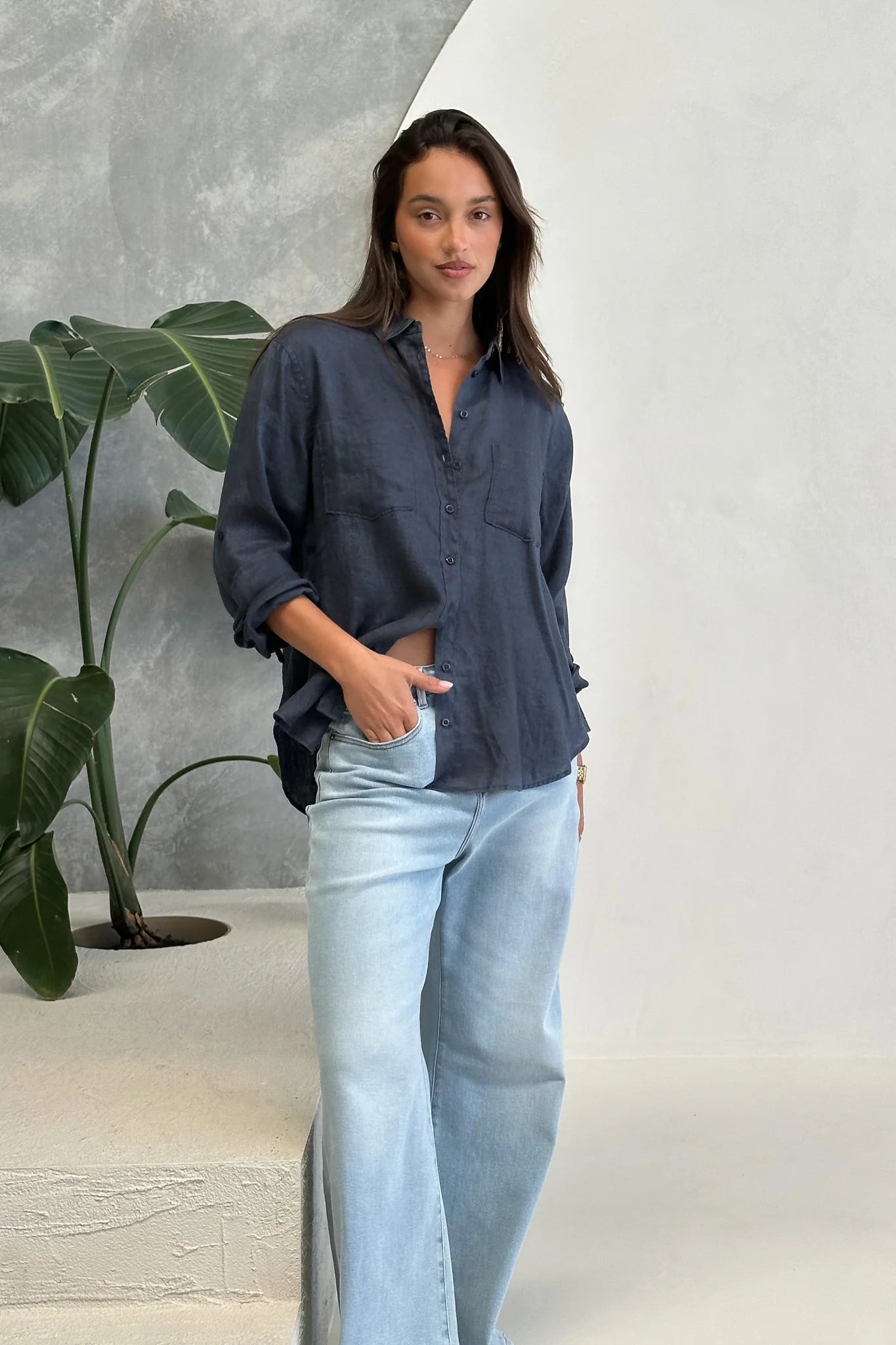 Hut - Boyfriend Shirt Storm Cloud