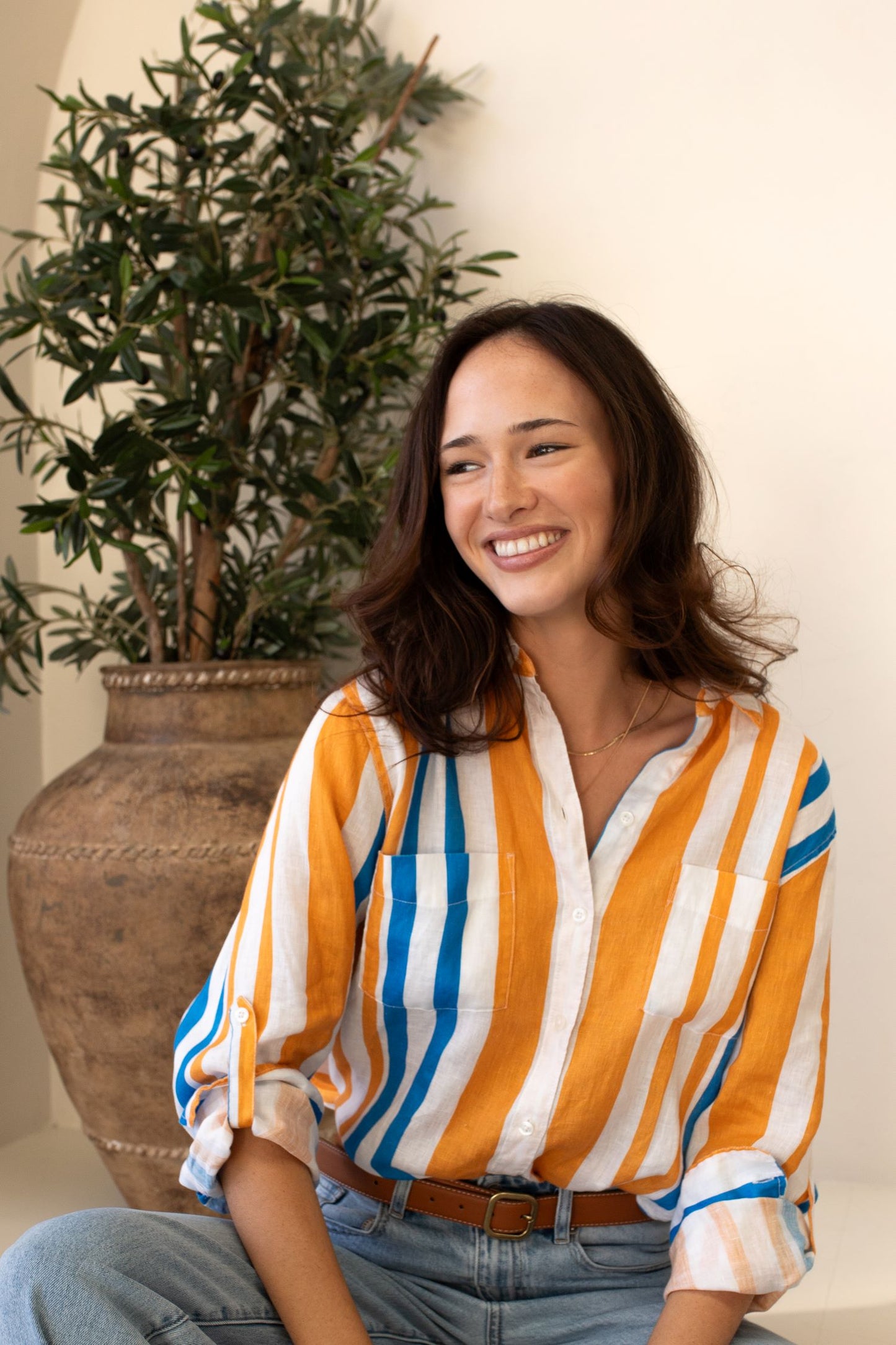 Hut - Boyfriend Shirt Zanzibar Stripe