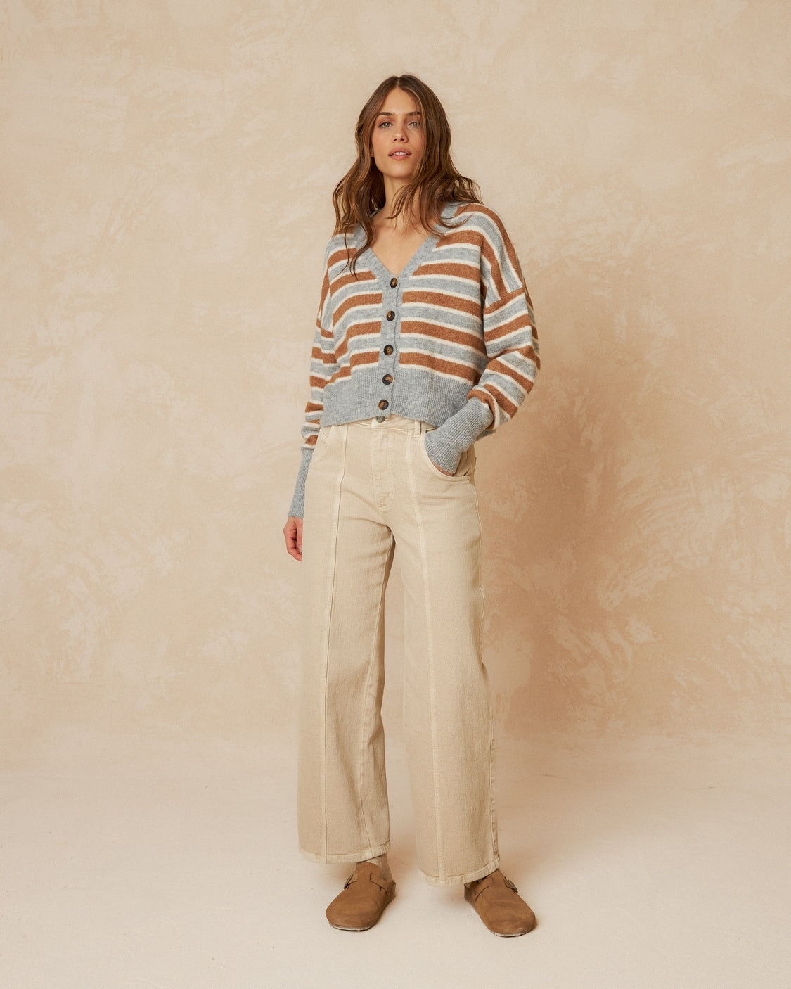 INDI&COLD - Striped Knit Cardigan