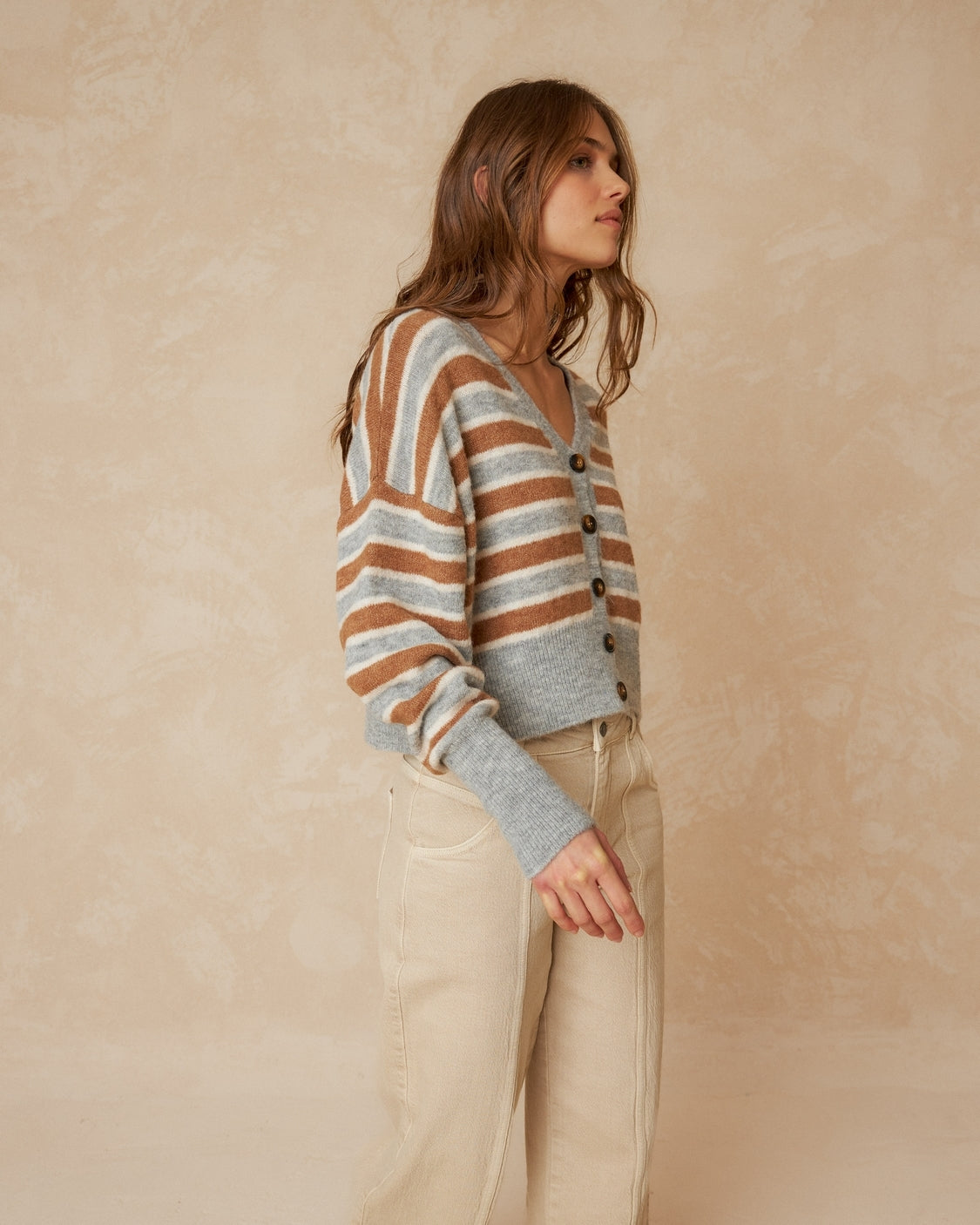 INDI&COLD - Striped Knit Cardigan