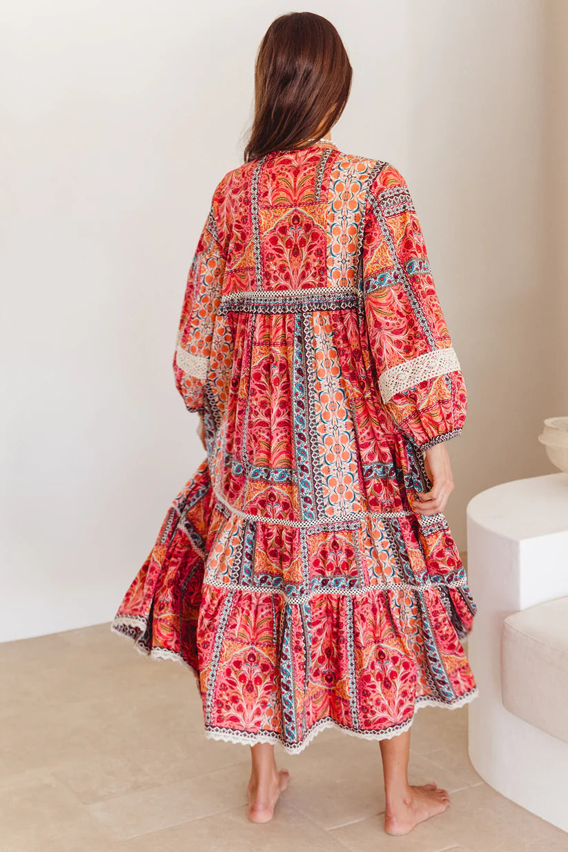 I am Pylgrym - Boho Maxi Dress Temple Print