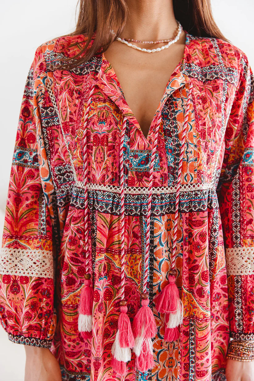 I am Pylgrym - Boho Maxi Dress Temple Print