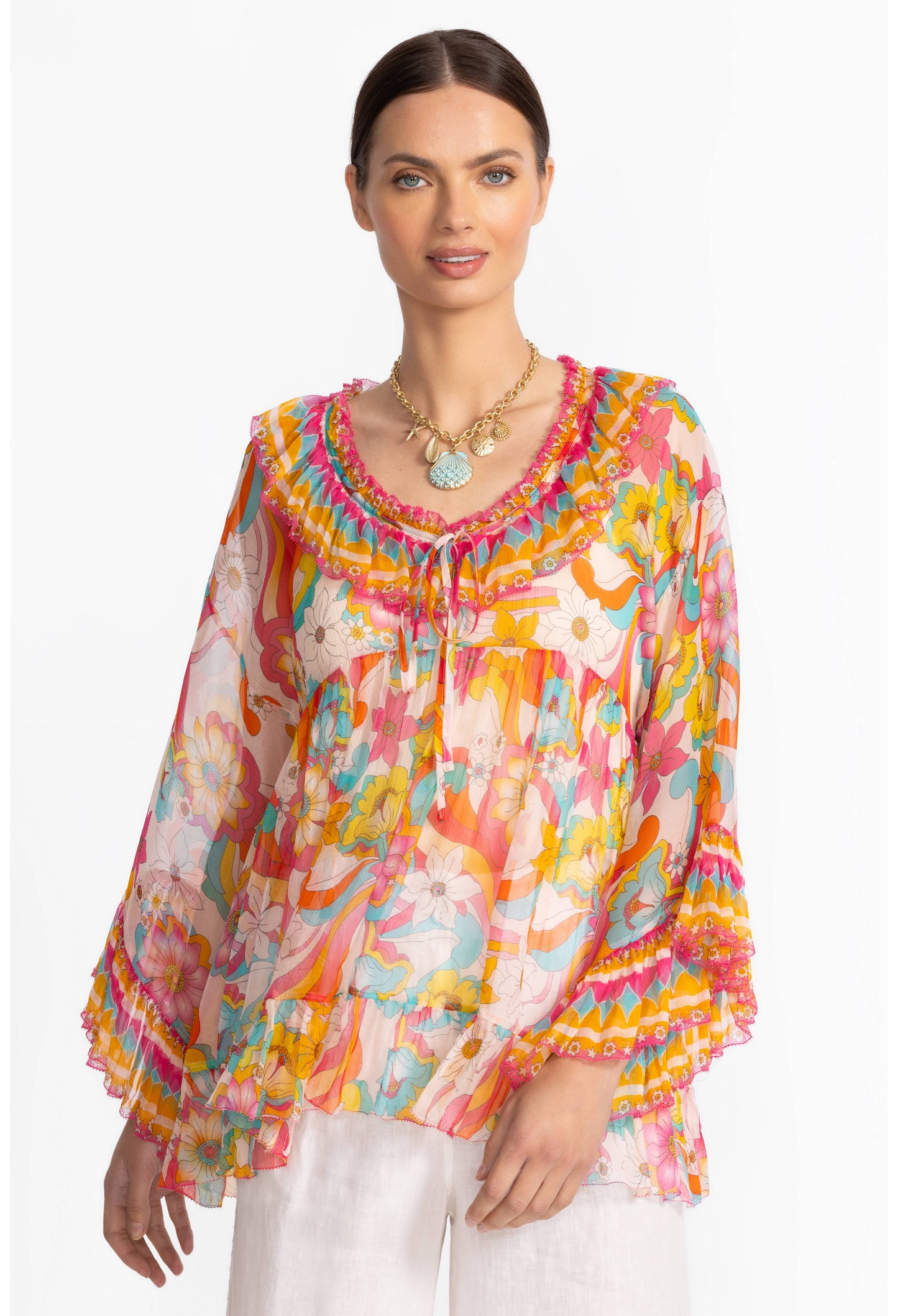 Johnny Was - Gal Ruffle Tie Blouse
