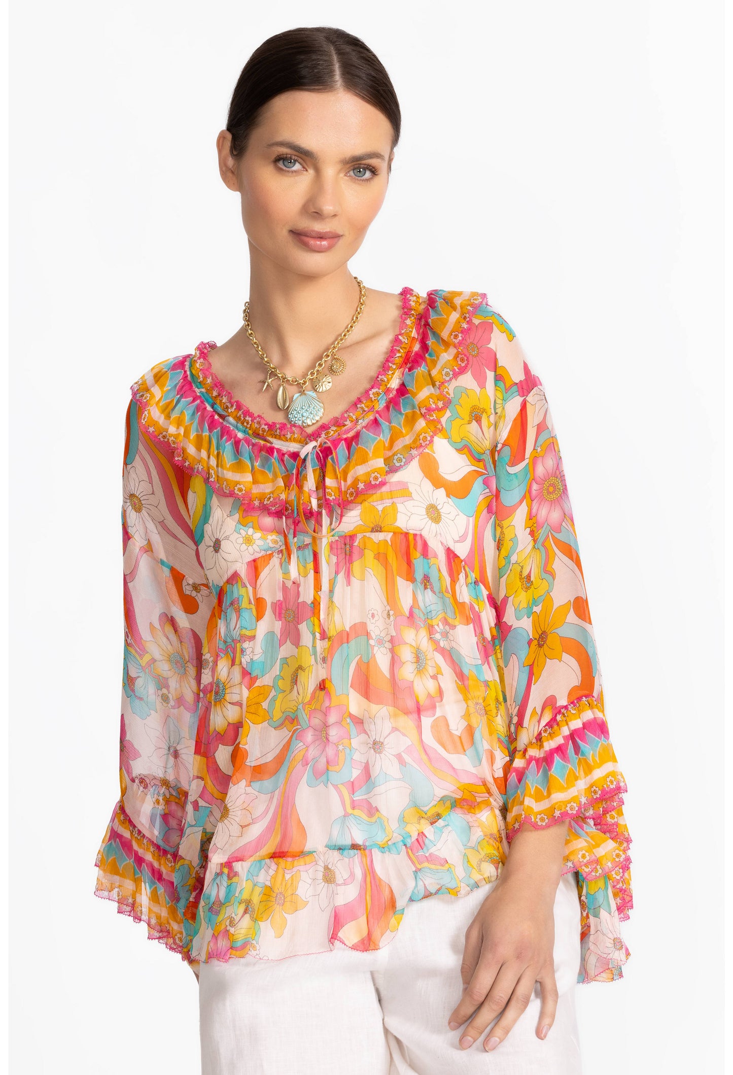 Johnny Was - Gal Ruffle Tie Blouse