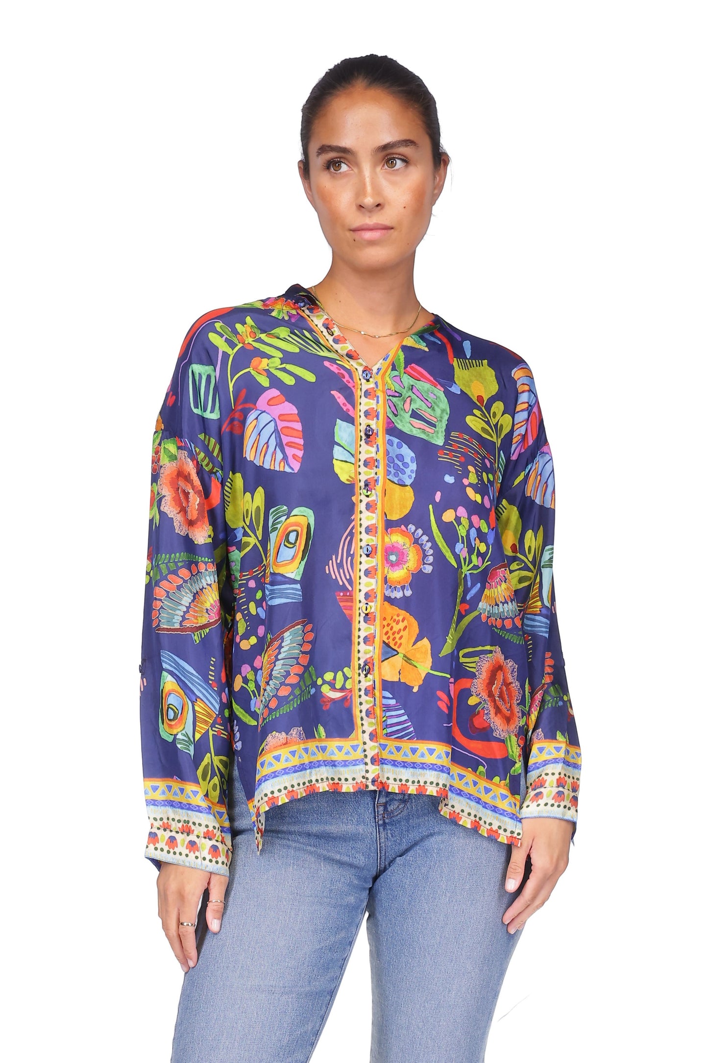 Johnny Was - The Audrey Oversized Shirred Back Shirt