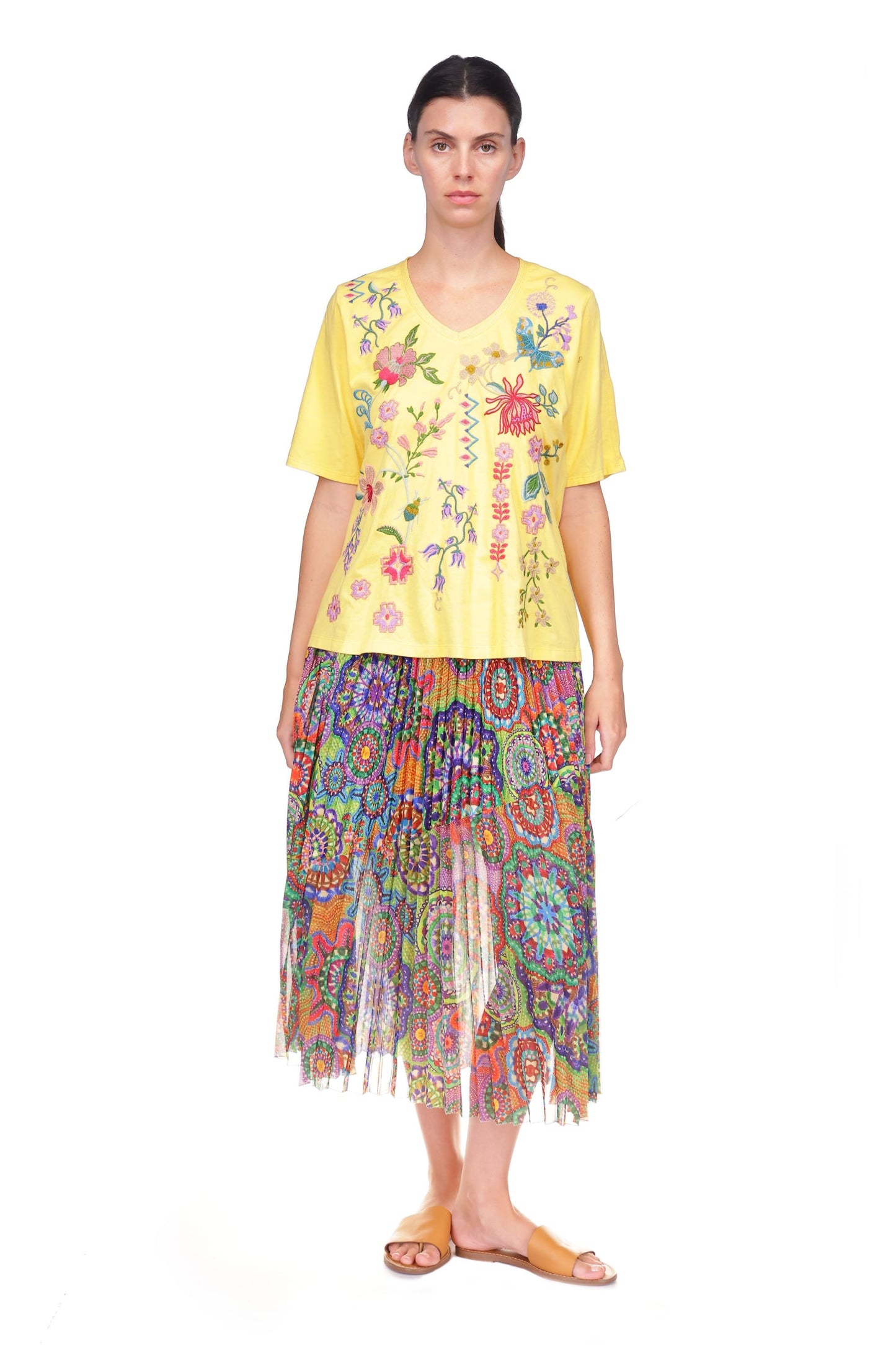 Johnny Was - Raven Asymmetrical Pleat Skirt