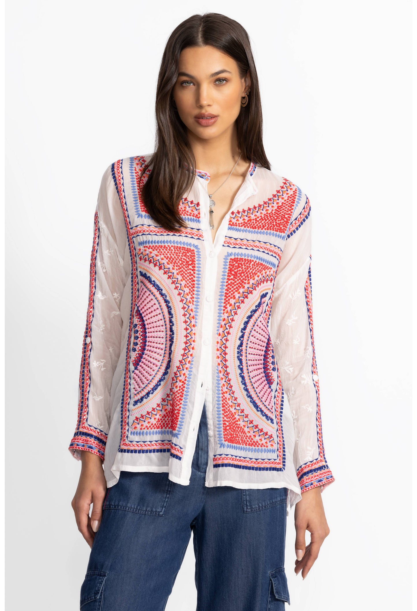 Johnny Was - The Audrey Mandarin Collar Shirt