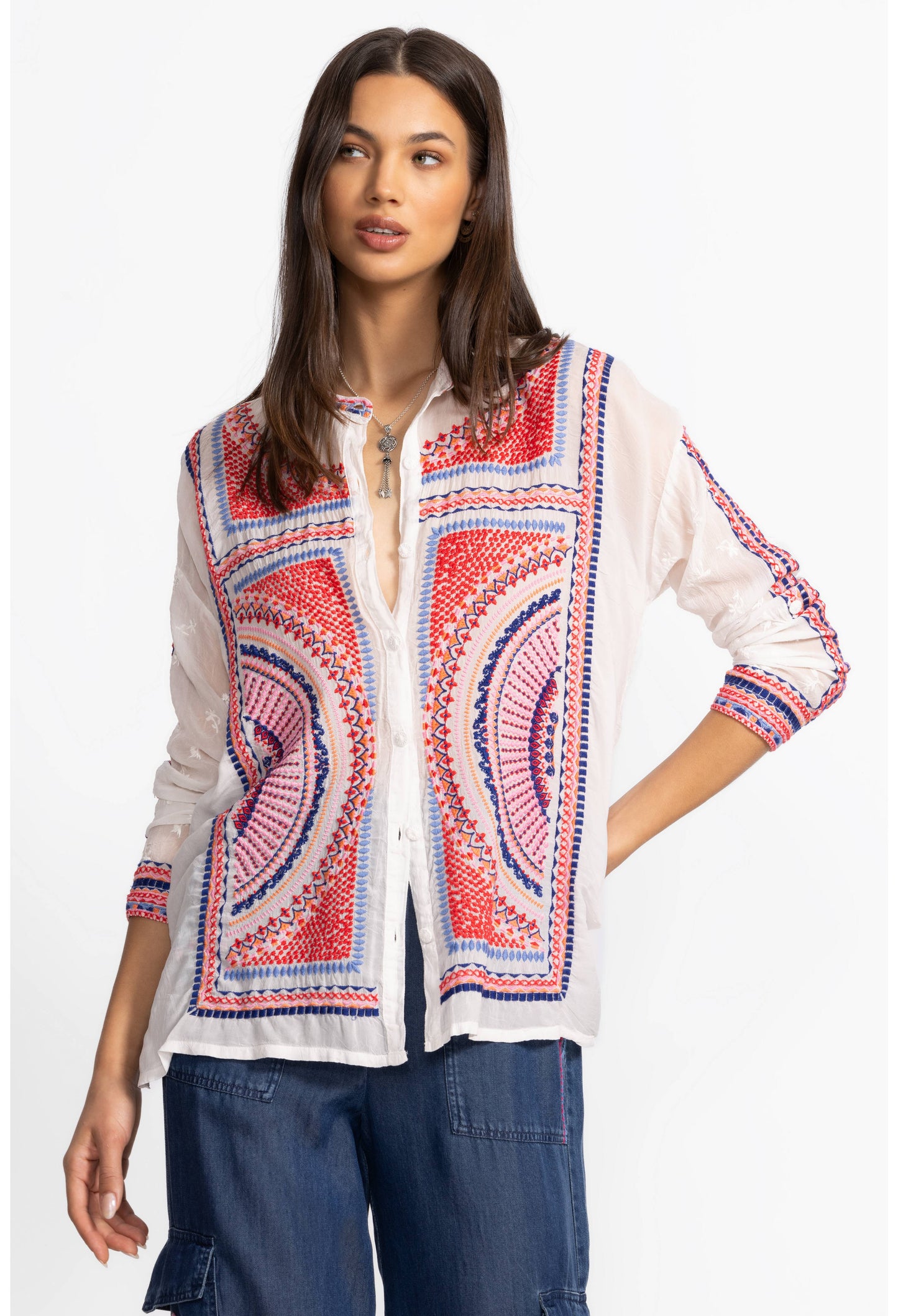 Johnny Was - The Audrey Mandarin Collar Shirt