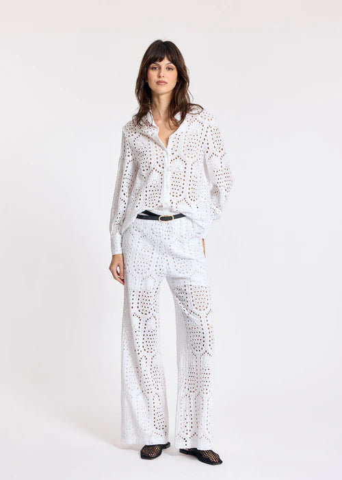Lauren Vidal - Alora White Broderie Anglaise Shirt