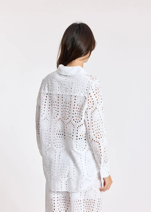 Lauren Vidal - Alora White Broderie Anglaise Shirt