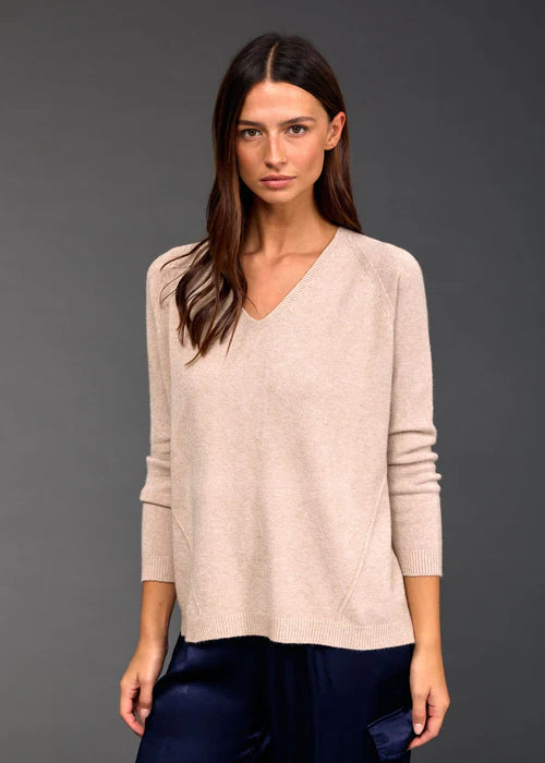 Lauren Vidal - Ellen Ribbed V-Neck Sweater