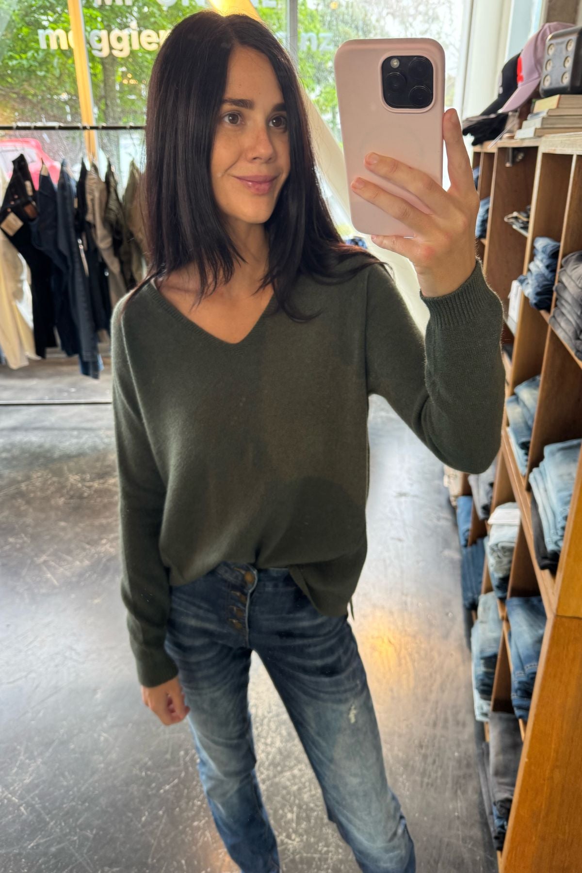 Lauren Vidal - Ellen Ribbed V-Neck Sweater