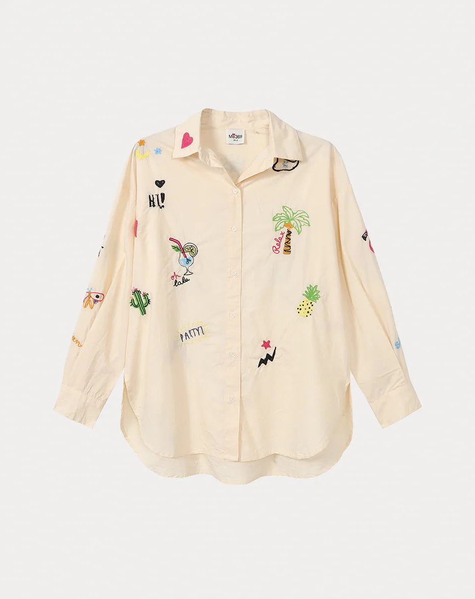 ME369 - Madison Oversized EMB Shirt