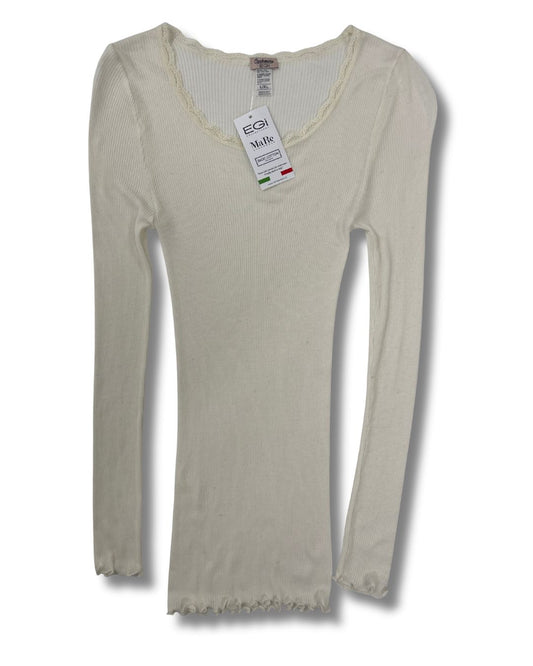 EGi Collections - Modal Cashmere Long Sleeve Lace Trim Top