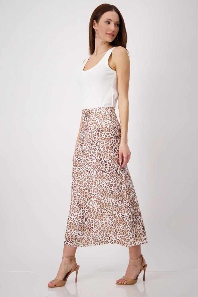 Monari - Leopard Print Long Skirt