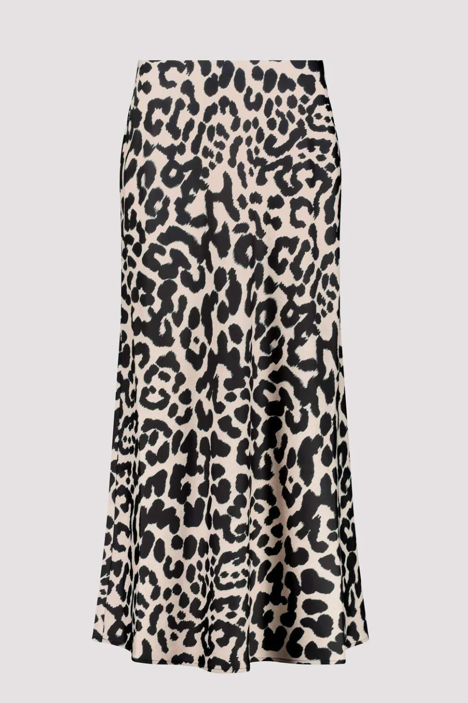Monari - Leopard Print Satin Midi Skirt
