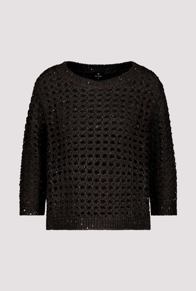 Monari - Open Weave Jumper with Sequins