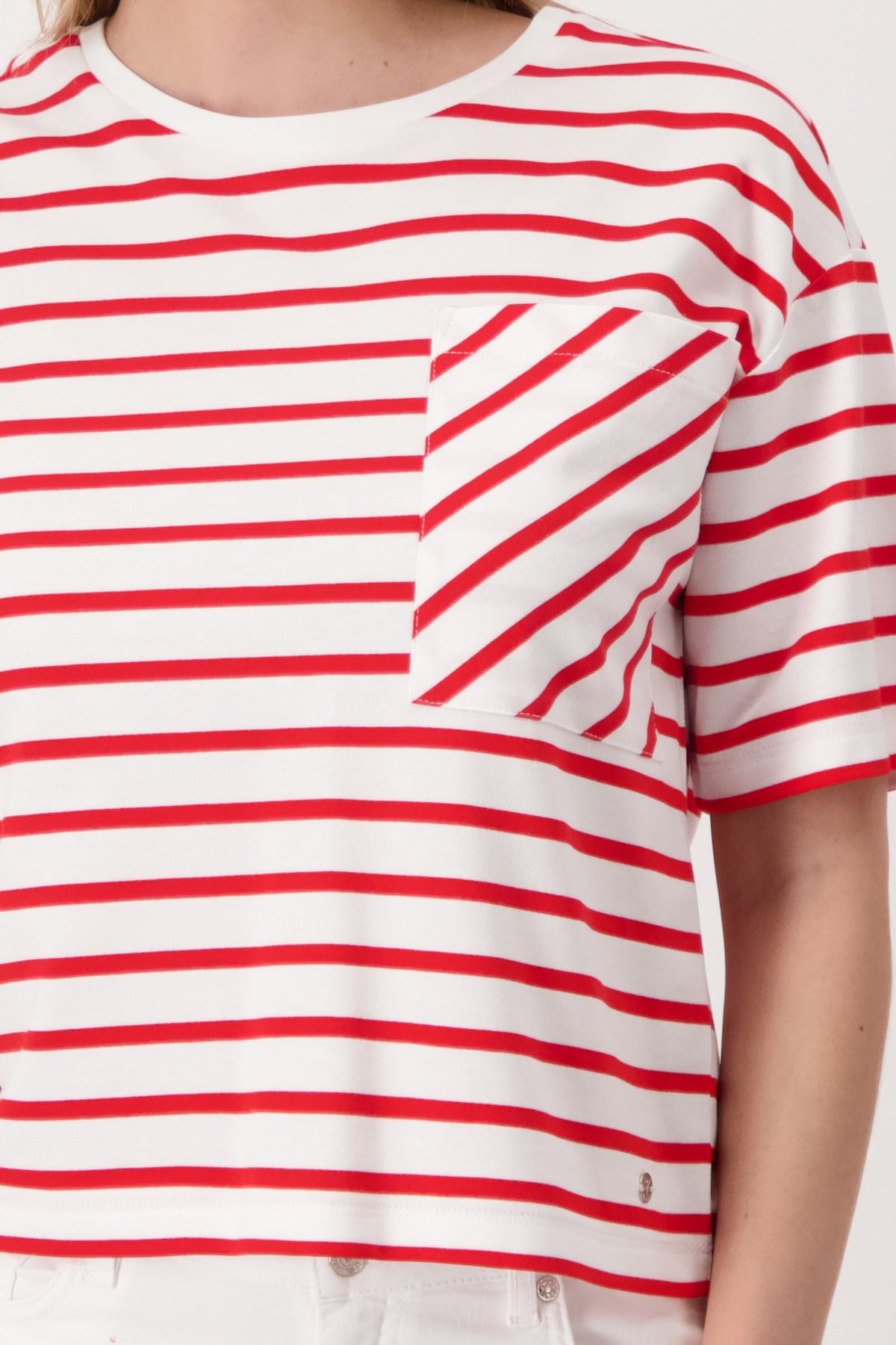 Monari - Round Neck Striped T-Shirt