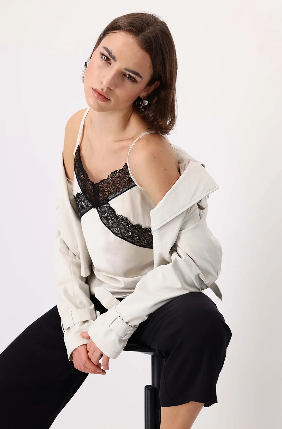Monari - Satin Lace Top