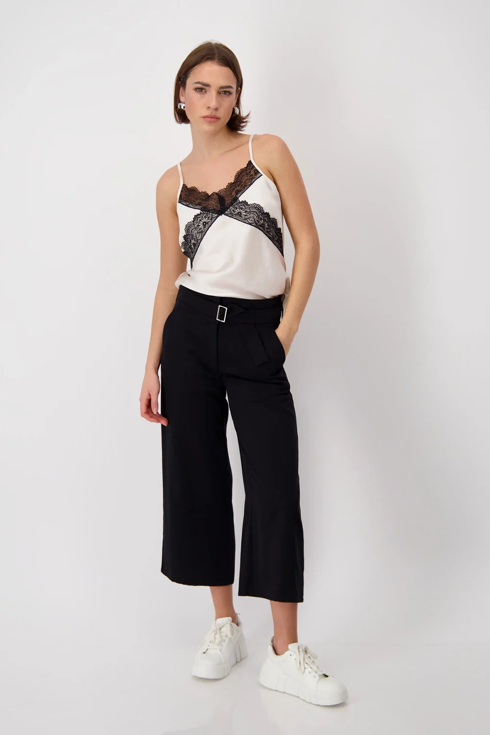 Monari - Satin Lace Top