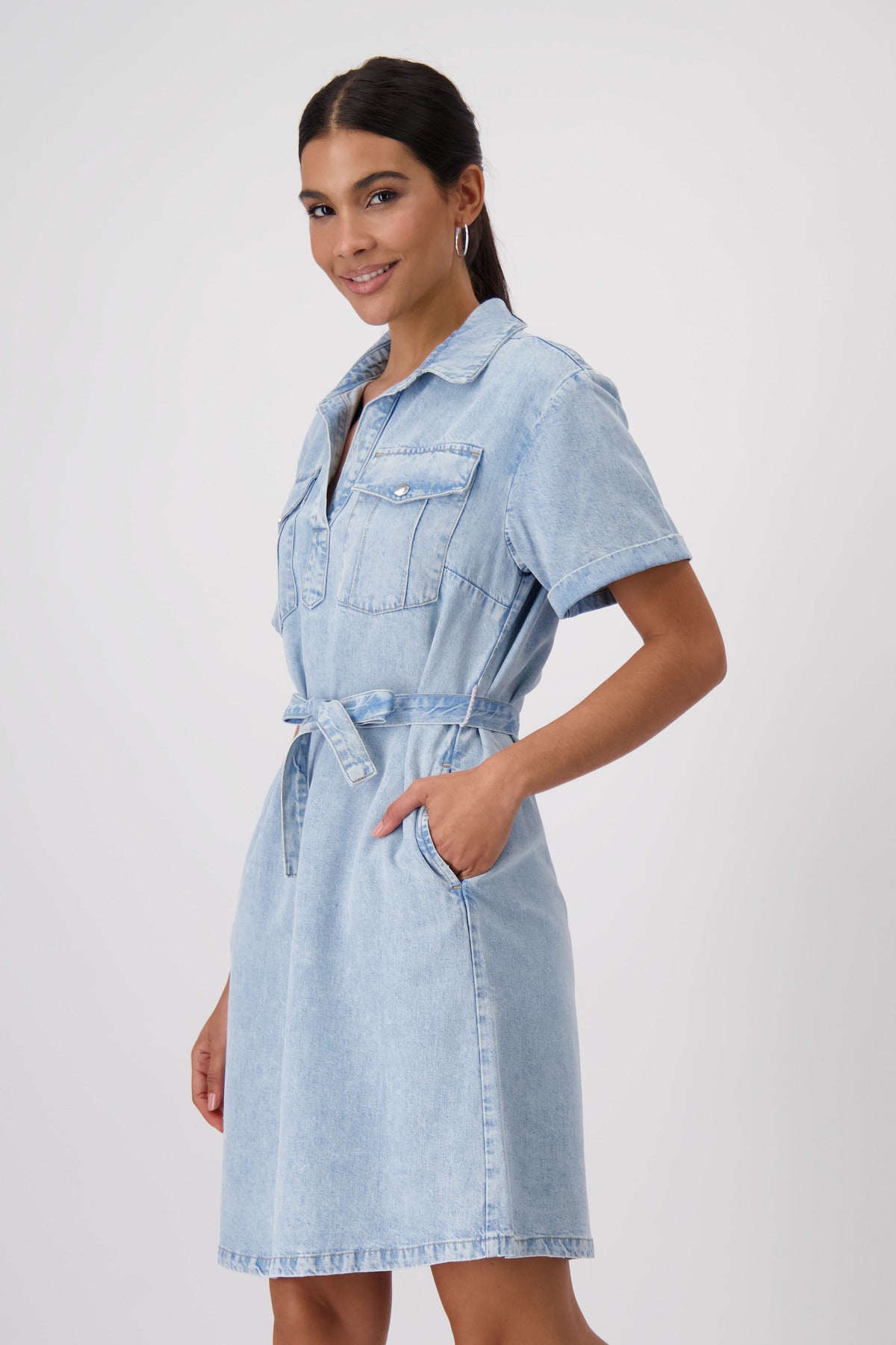 Monari - Shirt Collar Denim Dress