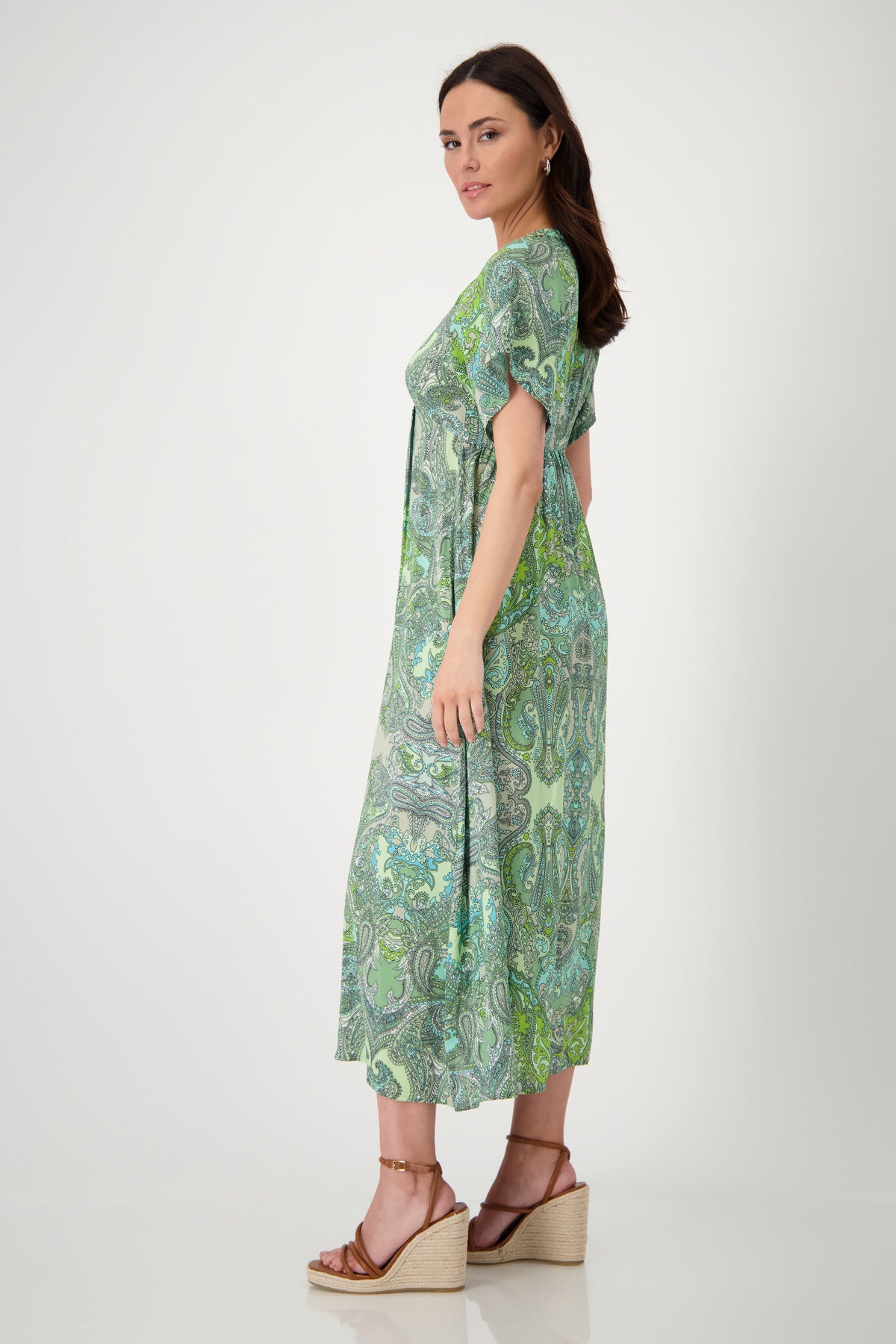 Monari - V-Neck Paisley Maxi Dress