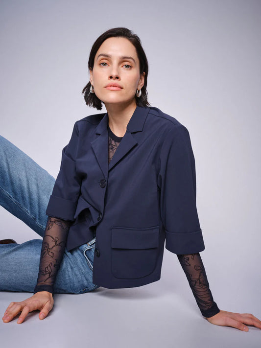 Mos Mosh - Loretta Velvet Leafy Mesh Top