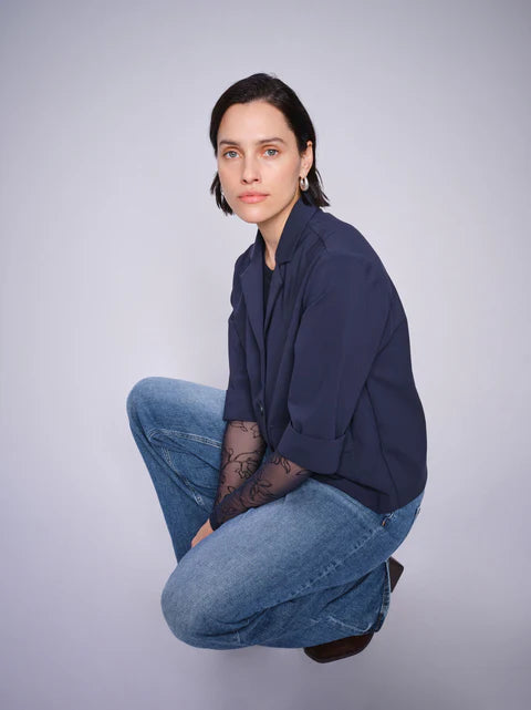 Mos Mosh - Loretta Velvet Leafy Mesh Top