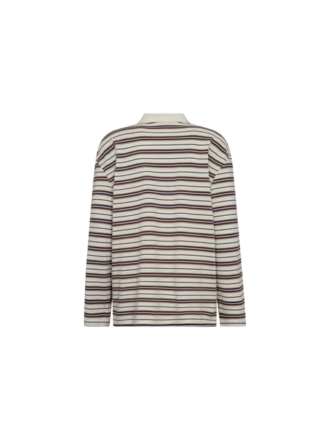 Mos Mosh - Rossett Long Sleeve Striped Polo Top