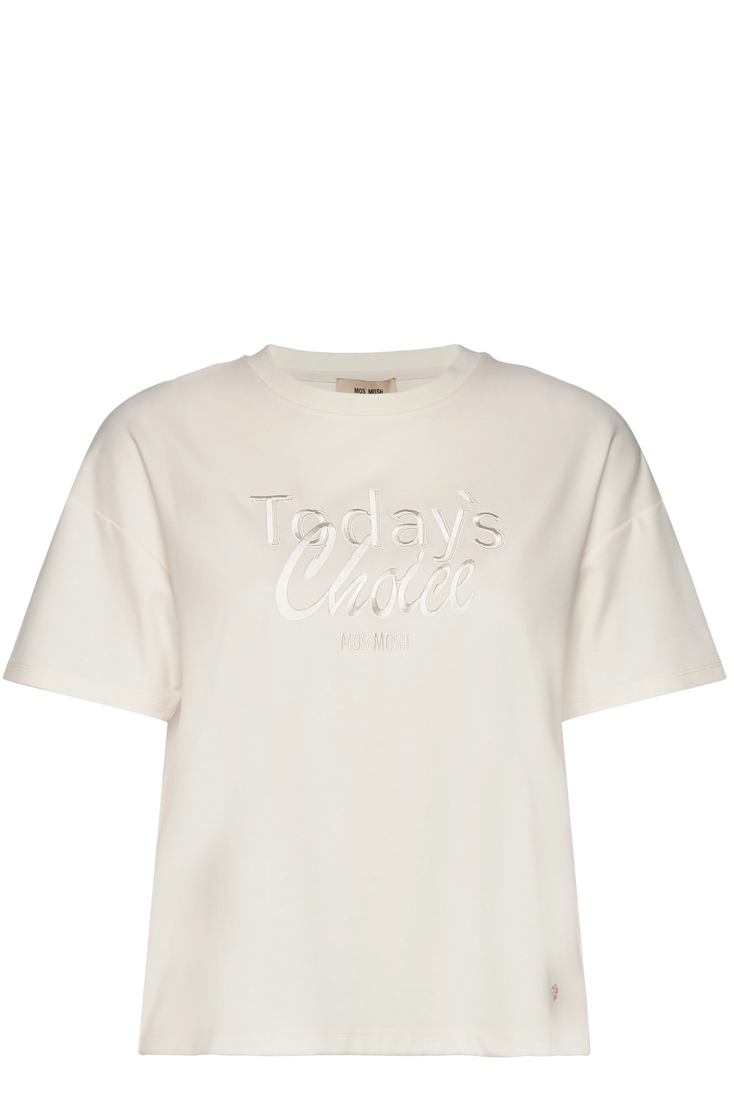Mos Mosh - Cacho O-SS Embroidery Tee Ecru