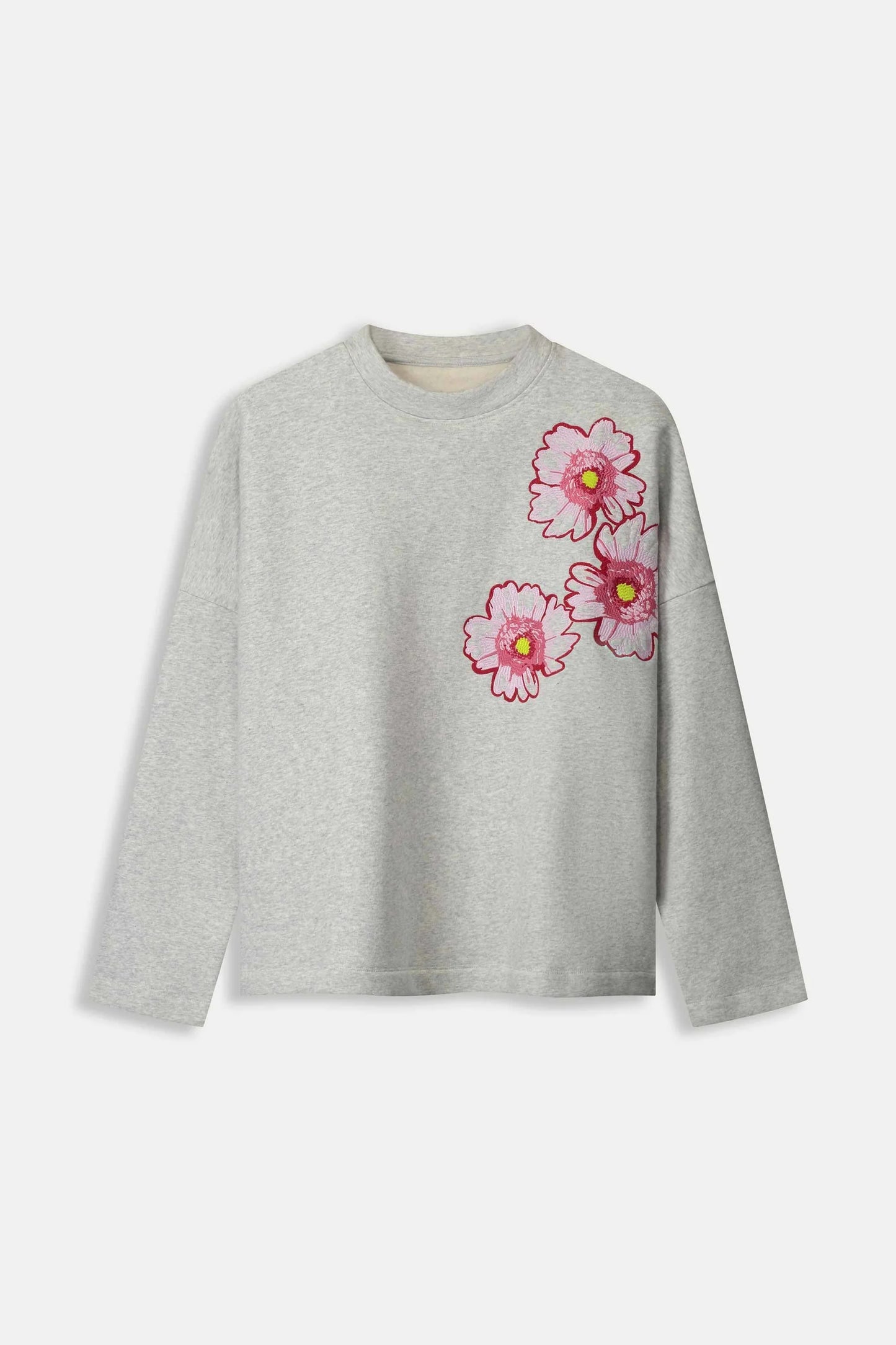 Pom Amsterdam - Grey Embroidered Sweater