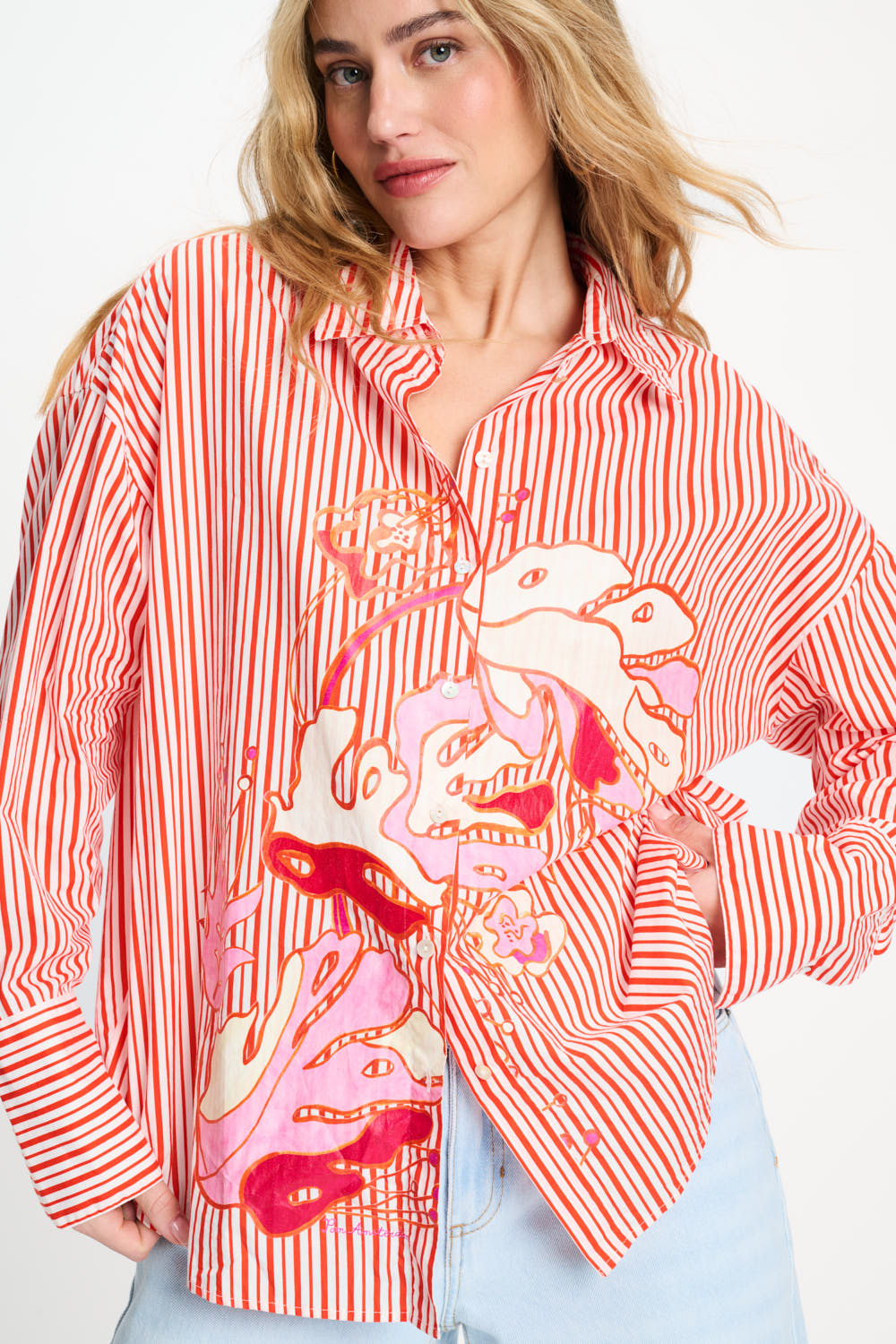 Pom Amsterdam - Poplin Striped Blouse