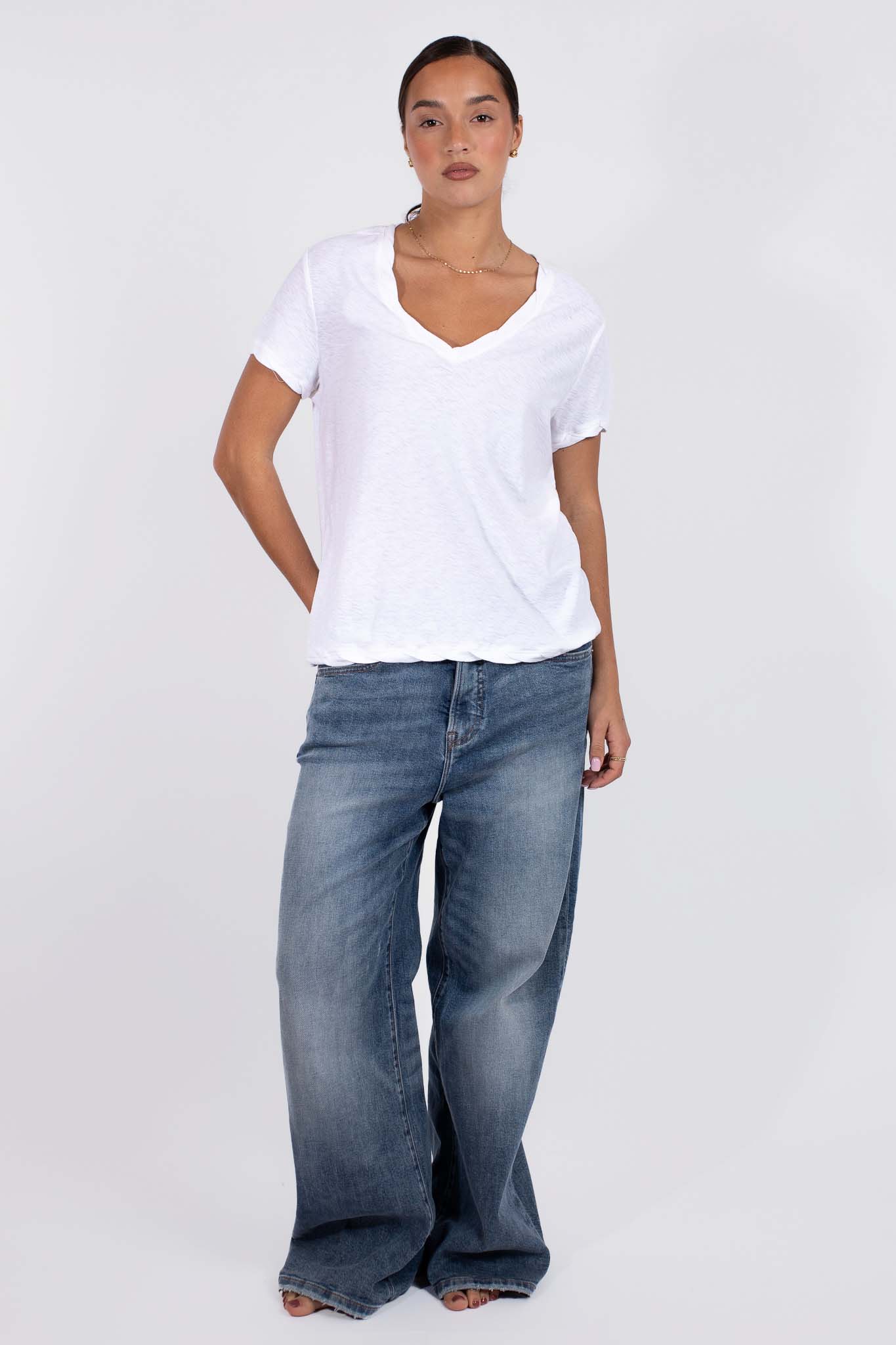 Vaenn - Slub V- Neck T-Shirt