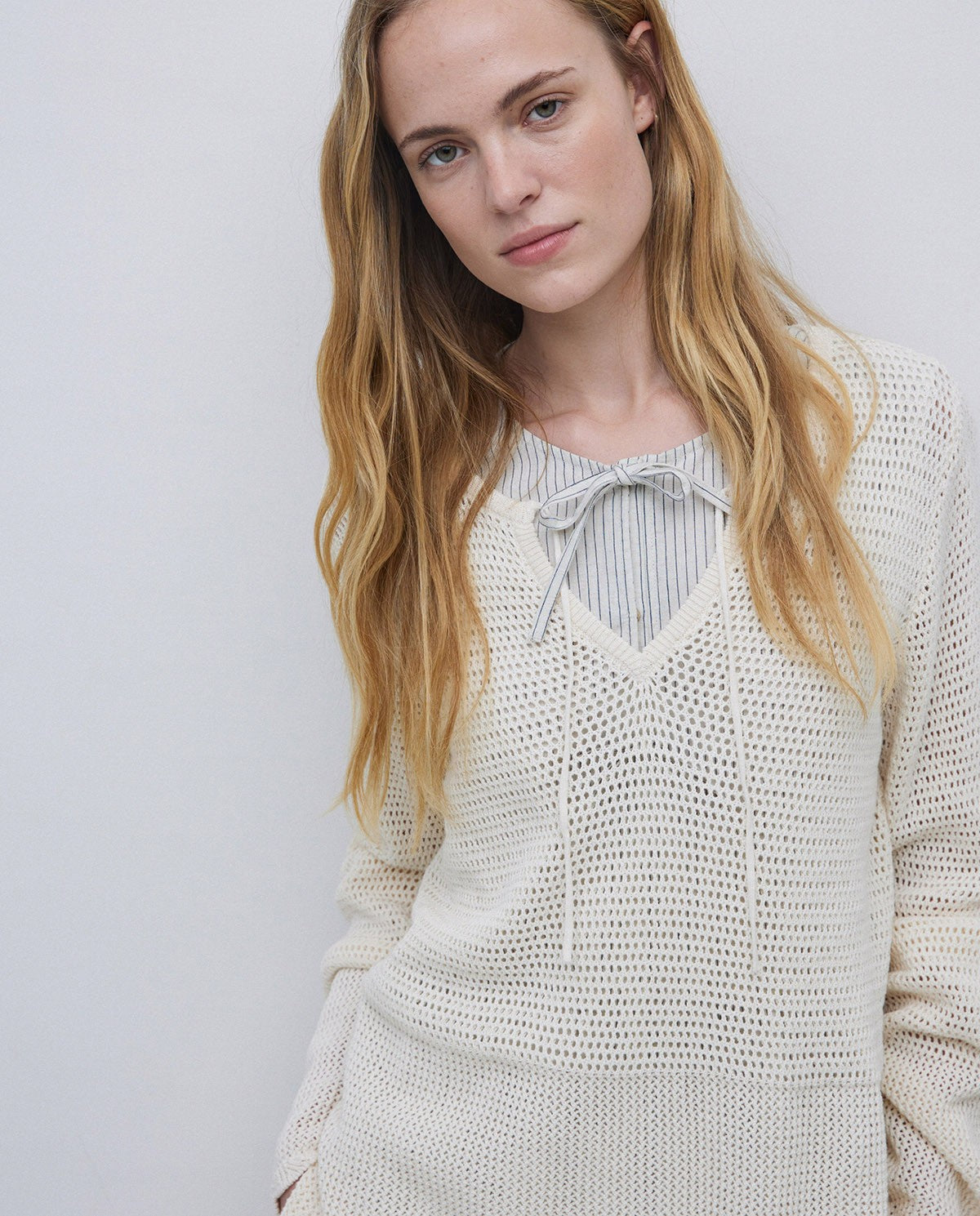 Yerse - Openwork Jumper with Tie