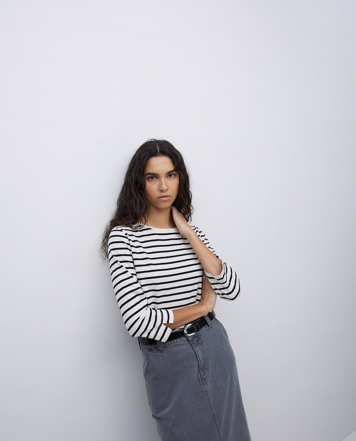 Yerse - Bateau-Neck Striped T-Shirt